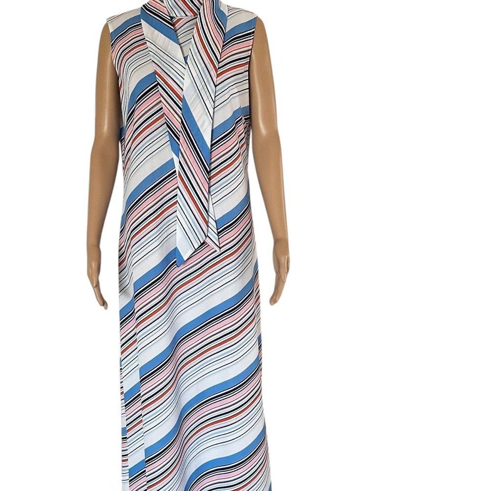 Lady Blair Vintage PolyesterMulti  Color Striped Boho, Hippie Maxi Dress - Picture 7 of 14